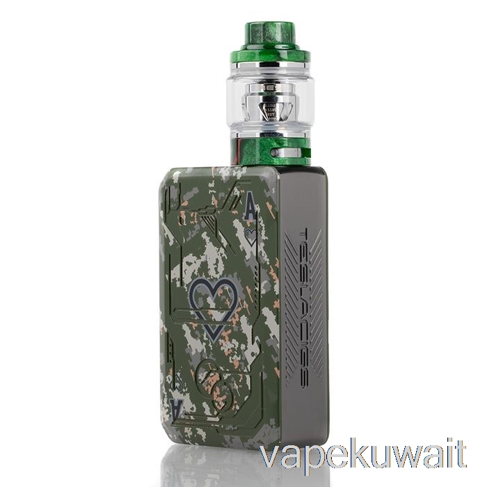 مجموعة أدوات بدء التشغيل Teslacigs Poker 218w، مجموعة جرابات Vape الخضراء